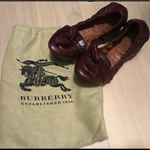 Burgundy Burberry Loafers